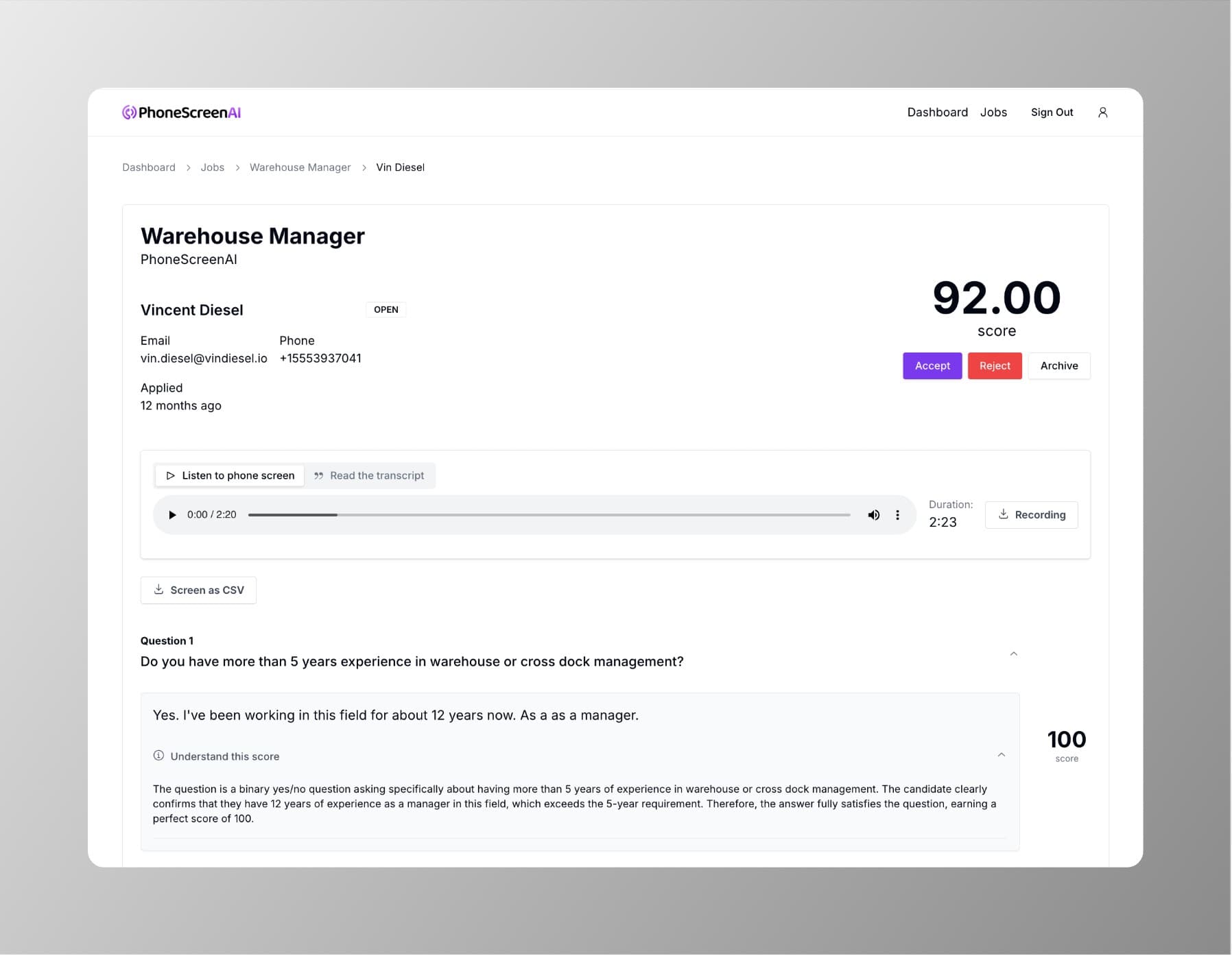 PhoneScreen.AI product preview